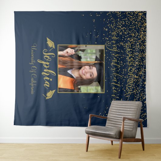 Modern Script Afstuderen Achtergrond | Afstuderen Wandkleed (In Situ (horizontaal))