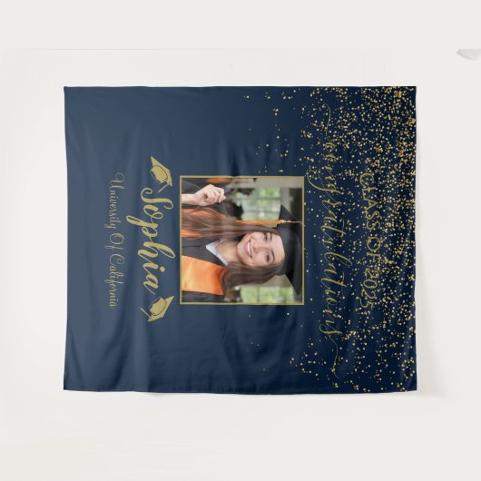 Modern Script Afstuderen Achtergrond | Afstuderen  Wandkleed (Voorkant (horizontaal))