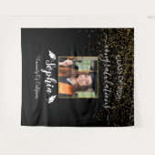 Modern Script Afstuderen Achtergrond | Afstuderen  Wandkleed (Voorkant (horizontaal))