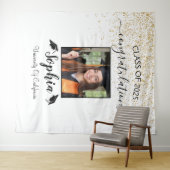 Modern Script Afstuderen Achtergrond | Afstuderen Wandkleed (In Situ (horizontaal))