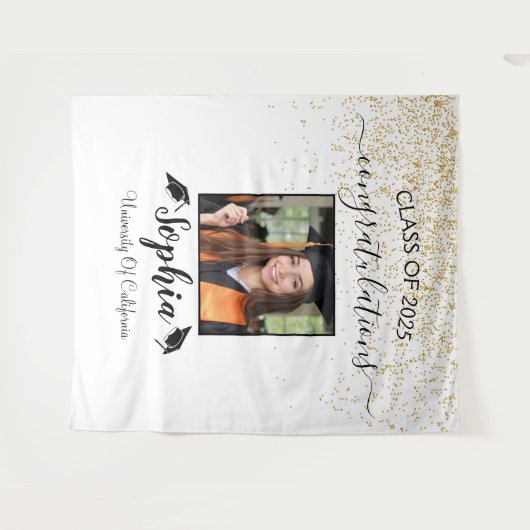 Modern Script Afstuderen Achtergrond | Afstuderen  Wandkleed (Voorkant (horizontaal))