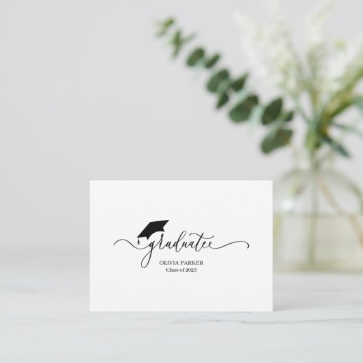 Modern script Afstuderen Afstuderen Advieskaart (Staand voorkant)