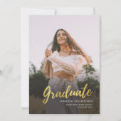 Modern script Afstuderen Afstuderen foto Aankondiging (Voorkant)