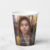 Modern script Afstuderen Afstuderen foto Papieren Bekers (Achterkant)