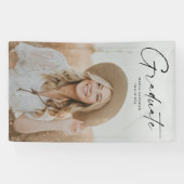 Modern script Afstuderen Afstuderen foto Spandoek (Horizontaal)