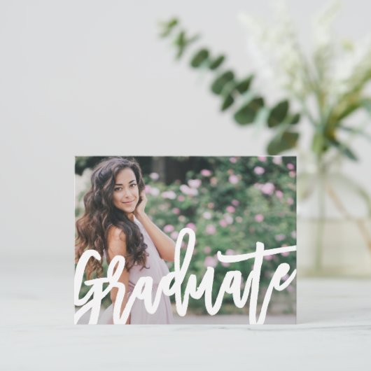 Modern Script-Afstuderen Briefkaart (Staand voorkant)