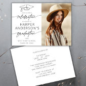 Modern Script Afstuderen Celebration Party Foto Kaart