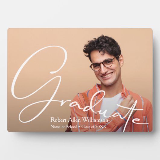 Modern script Afstuderen Foto Fotoplaat (voorkant)