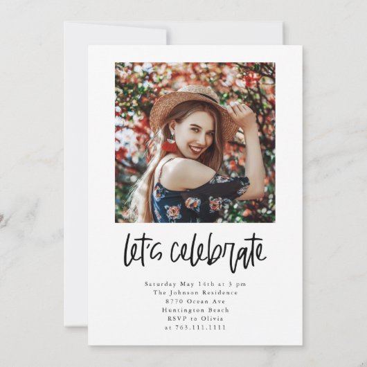 Modern Script Afstuderen Graduation Party Kaart (Achterkant)