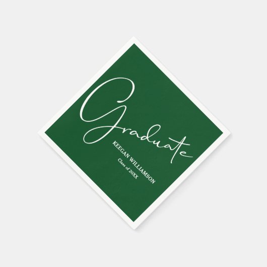 Modern Script Afstuderen Groen Servet (Hoek)