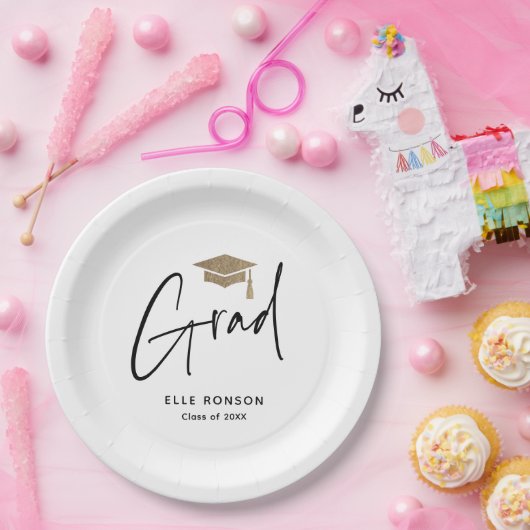 Modern Script-Afstuderen Papieren Bordje (Feest)