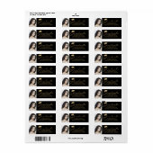Modern Script Afstuderen Pet Foto Zwart Goud Etiket (Full Sheet)