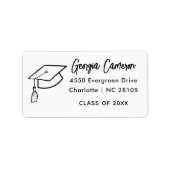 Modern Script Afstuderen Return Address Label (Voorkant)