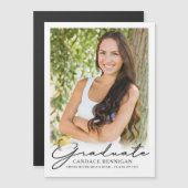 Modern script Afstuderen zwart Pet met foto's (Voorkant / Achterkant)