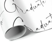 Modern Script Afstuderen zwart-wit Afstuderen Cadeaupapier (Rol Hoek)
