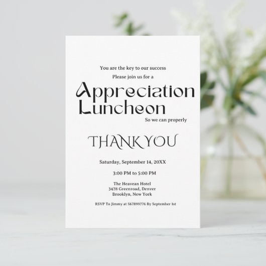 Modern script appreciatie party dankbare partij kaart (Staand voorkant)