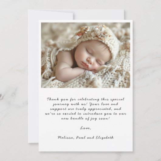 Modern Script Arch Lijst Flowery Bedankkaart (Achterkant)