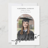 Modern Script Arch Photo Afstuderen Aankondiging (Voorkant)