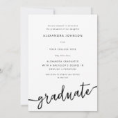 Modern Script Arch Photo Afstuderen Aankondiging (Achterkant)