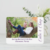 Modern Script & Asymmetrical Photo Save the Date Kaart (Staand voorkant)