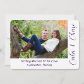 Modern Script & Asymmetrical Photo Save the Date Kaart (Voorkant)