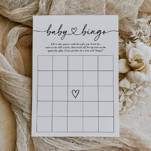 Modern Script Baby Bingo Baby shower spel Kaart