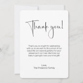 Modern Script-Baby shower-bedankkaart Kaart (Voorkant)