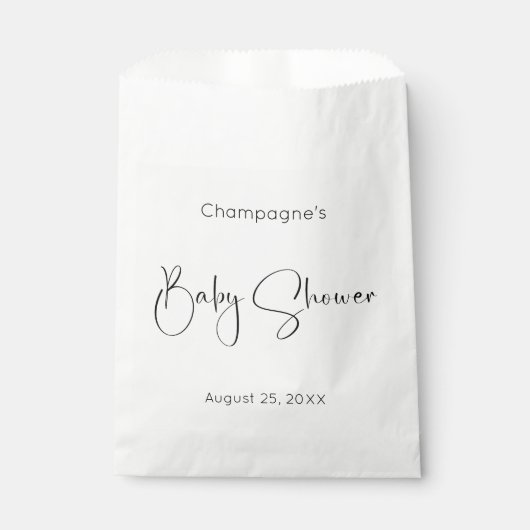 Modern Script-Baby shower Bedankzakje (Voorkant)