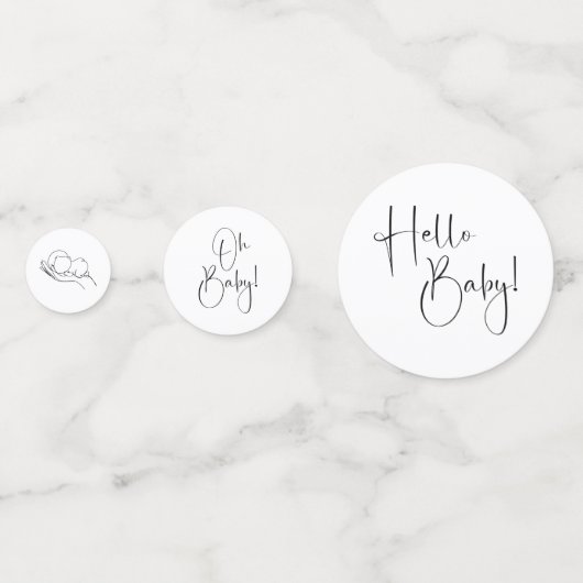 Modern Script-Baby shower Confetti (Achterkanten)