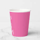 Modern Script Baby shower Custom Trendy Hot Pink Papieren Bekers (Links)