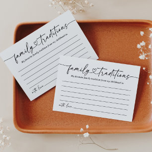 Modern Script Baby shower Family Traditions Kaart