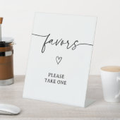 Modern Script Baby shower Favors Sign Reclamebord Met Voetstuk (Insitu)