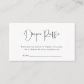 Modern Script Baby shower Luier Raffle Informatiekaartje (Voorkant)