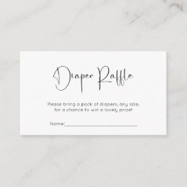 Modern Script Baby shower Luier Raffle Informatiekaartje