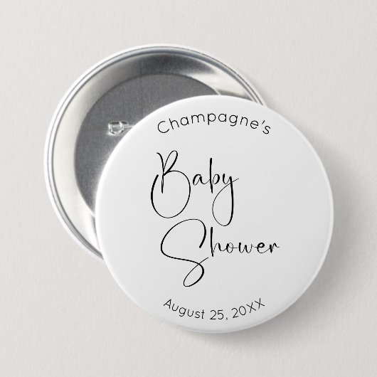 Modern Script-Baby shower Ronde Button 7,6 Cm (Voorkant /achterkant)