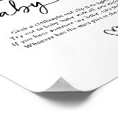 Modern script Baby shower zeg geen Baby teken Poster (Hoek)