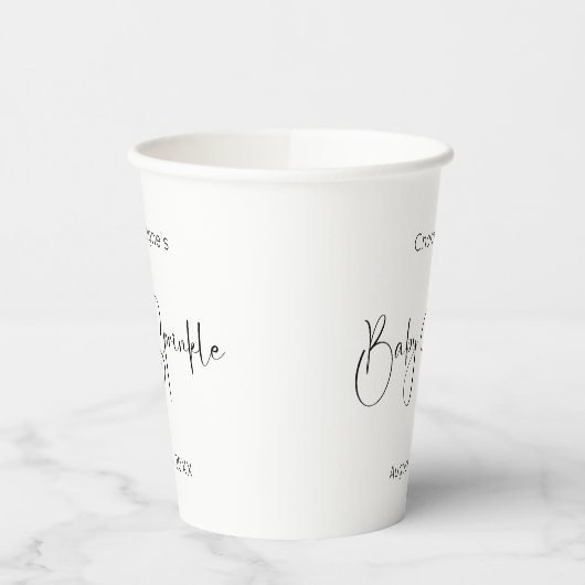 Modern Script Baby Sprinkle Papieren Bekers (Links)