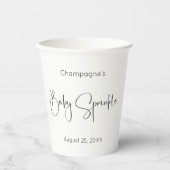 Modern Script Baby Sprinkle Papieren Bekers (Voorkant)