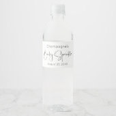 Modern Script Baby Sprinkle Waterfles Etiket (Voorkant)