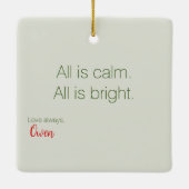 Modern Script Baby's Eerste Kerstfoto Keramisch Ornament (Achterkant)