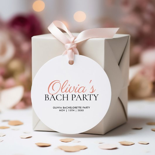 Modern Script Bachelorette Party Bedankjes Labels