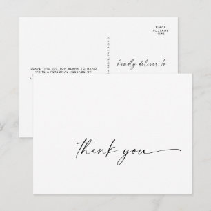 Modern script bedankt Briefkaart
