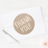 Modern script bedankt eenvoudig karton ronde sticker (Envelop)