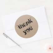 Modern script bedankt Eenvoudige kartonnen klassie Ronde Sticker (Envelop)