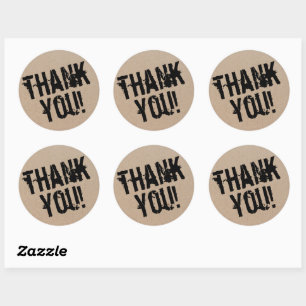 Modern script bedankt Eenvoudige kartonnen klassie Ronde Sticker