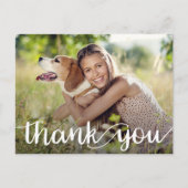 Modern script bedankt foto-Afstuderen Briefkaart (Voorkant)