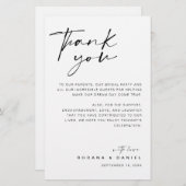 Modern script bedankt je bruiloft-ontvangstkaart (Voorkant / Achterkant)