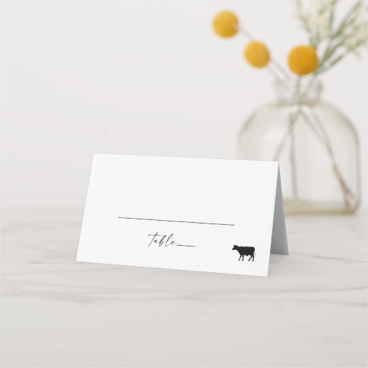Modern Script Beef Meal Option Folded Wedding (Voorkant)