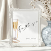 Modern Script begunstigt parels en Prosecco douche Poster