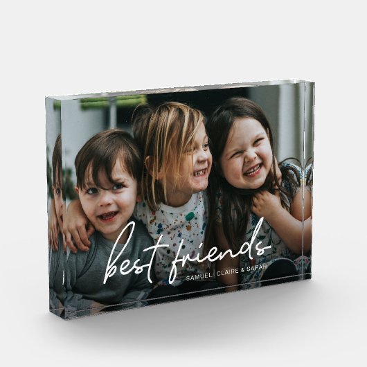 Modern script Best Friends Personalized Friendship Fotoblokken (Links)